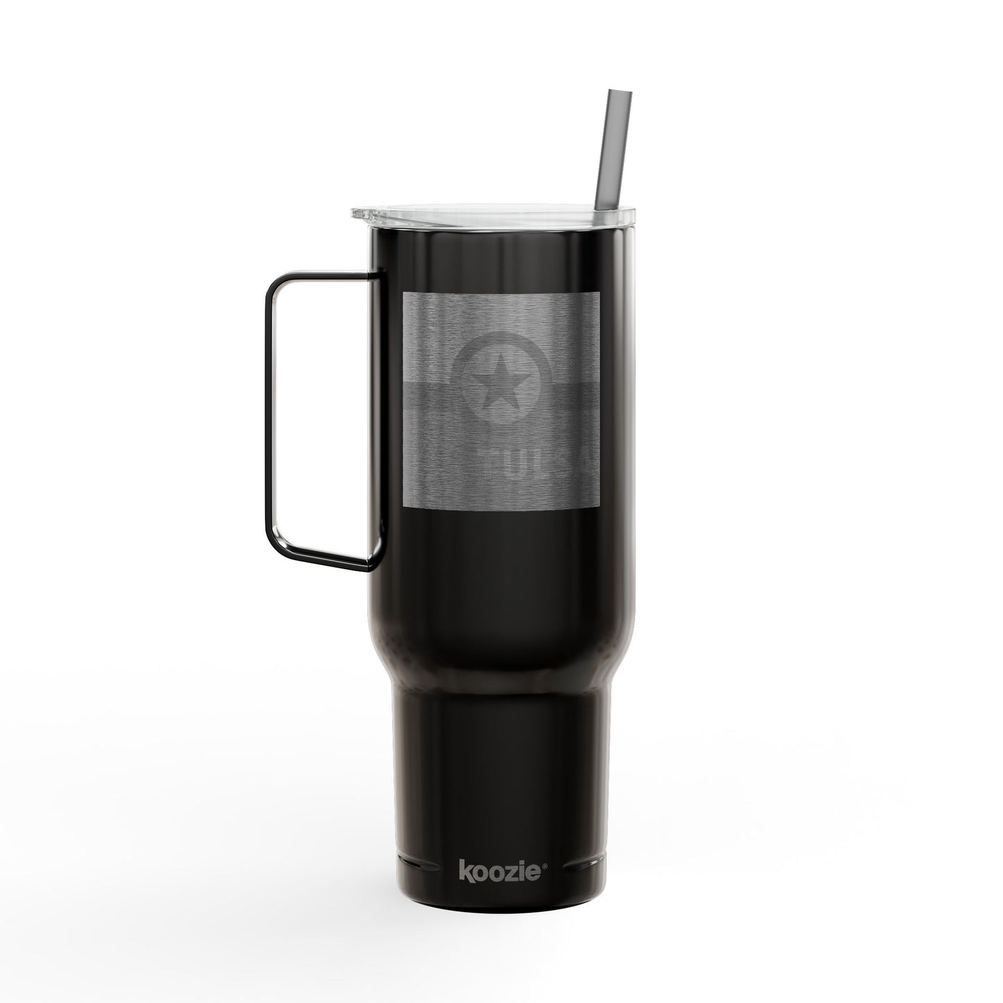 Travel Tumbler - Tulsa Oklahoma Art Deco Flag Design - 40oz Insulated Mug with Lid