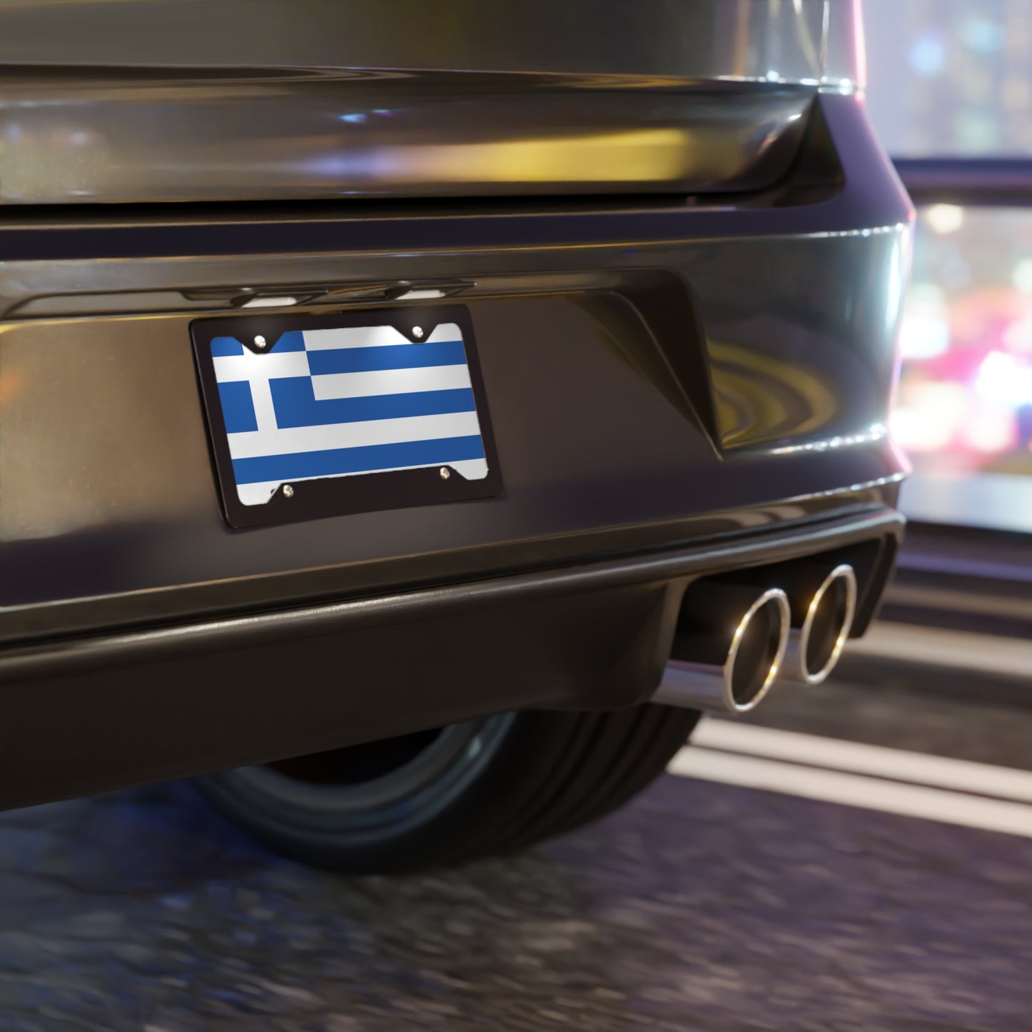 Car Plate Tag - Greece Flag Design