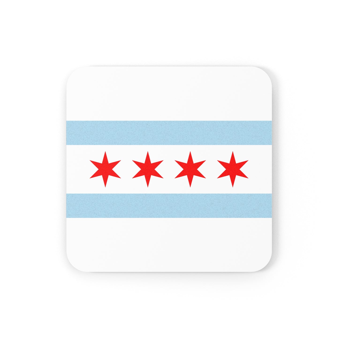 Coaster Set Chicago City Flag Cork Back 2-Pack