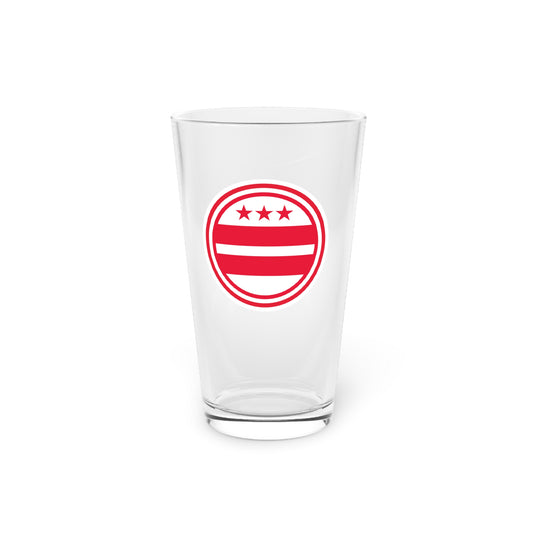 Pint Glass with Washington DC flag