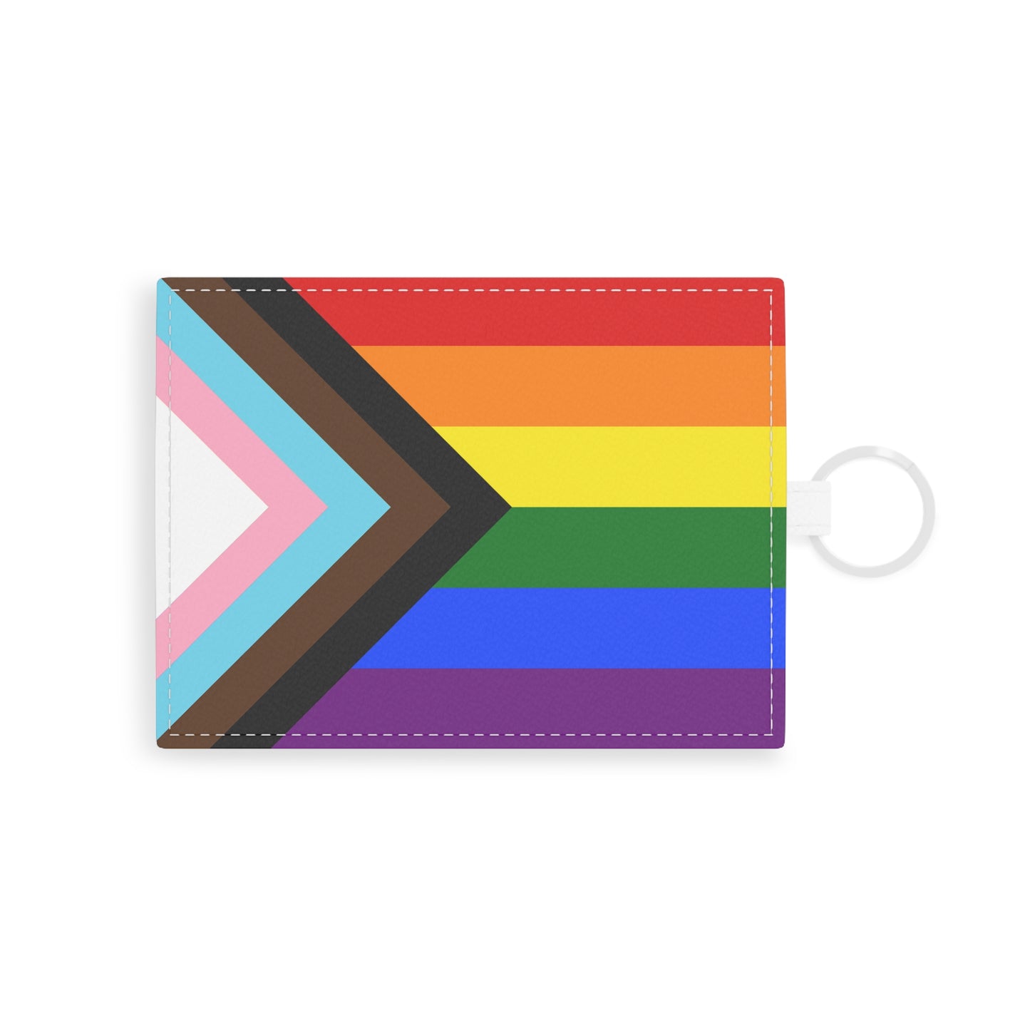 Card Holder - Progress Pride Rainbow Flag Vegan Saffiano Leather