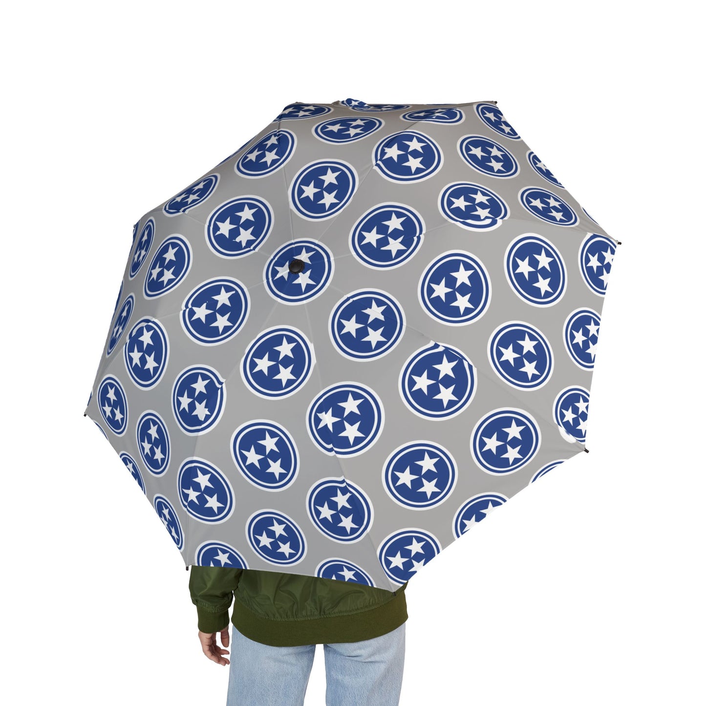 Tri Star flag Tennessee Foldable Umbrella - Tri Star Tennessee State Flag Pattern - Travel Gift for Rainy Days