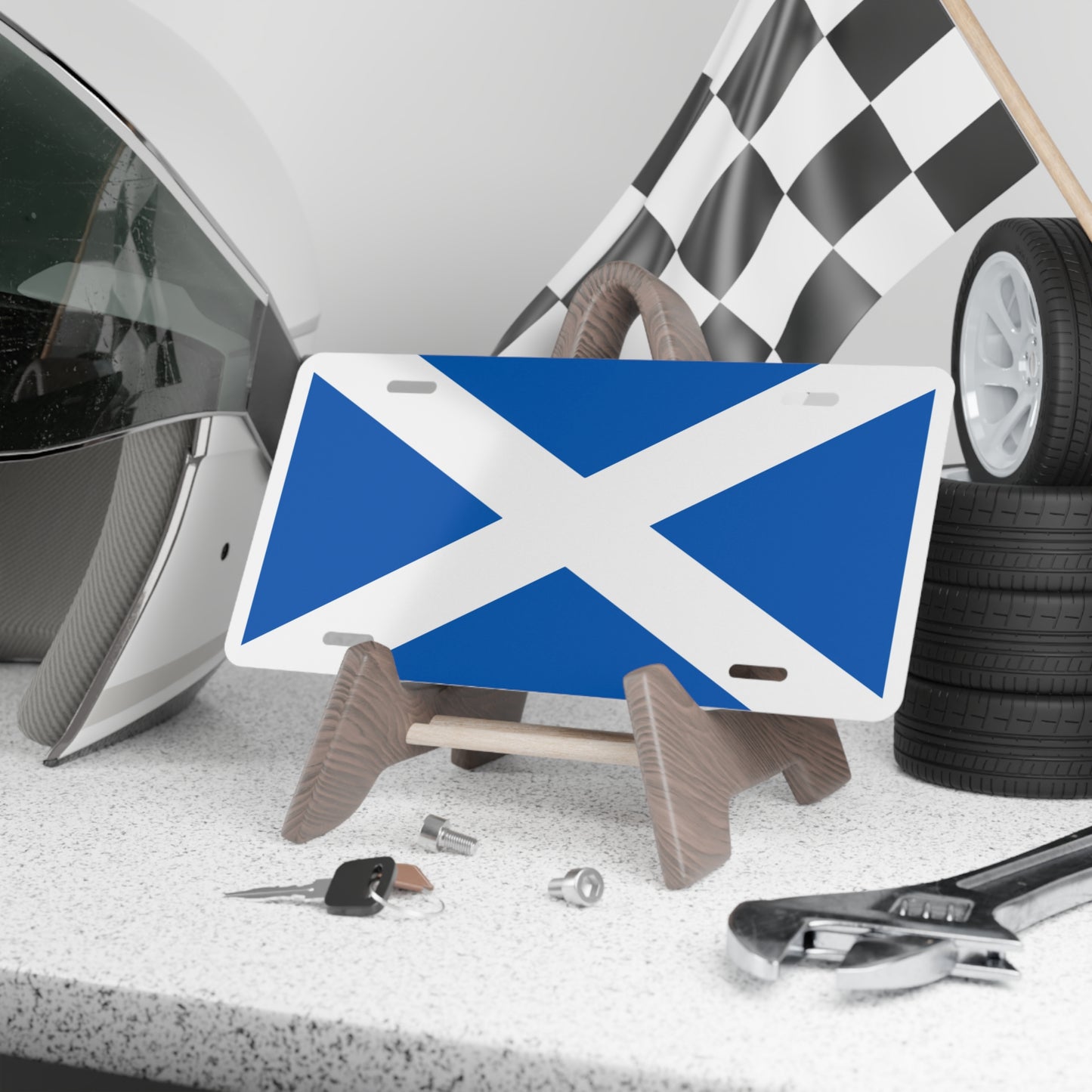 License Plate Tag - Scotland Flag Design