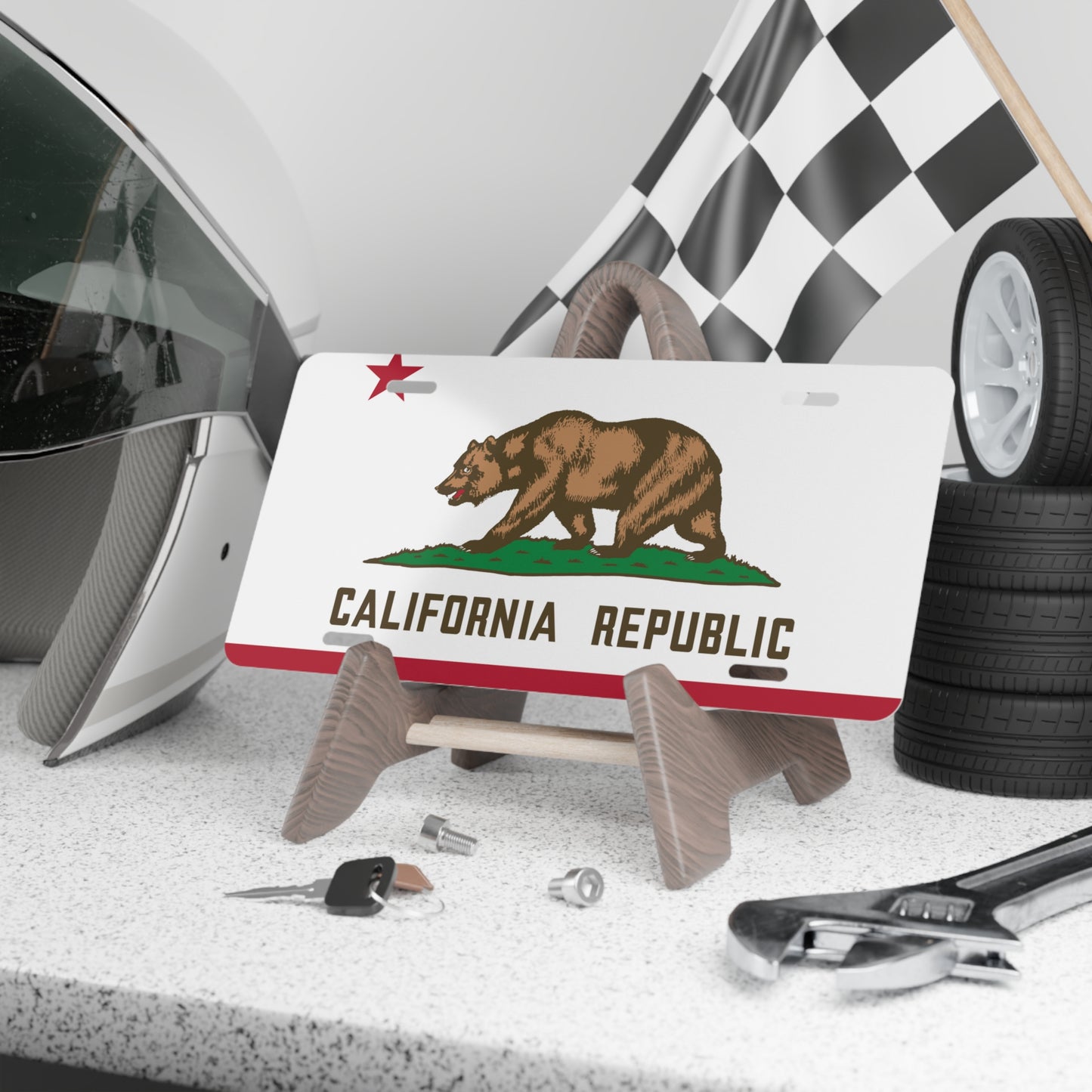 Car Plate Tag - California State Flag