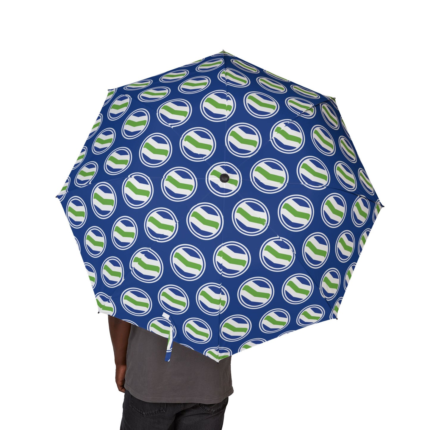 Foldable Umbrella - Burlington Vermont City Flag Pattern - Rainy Day Travel Gift