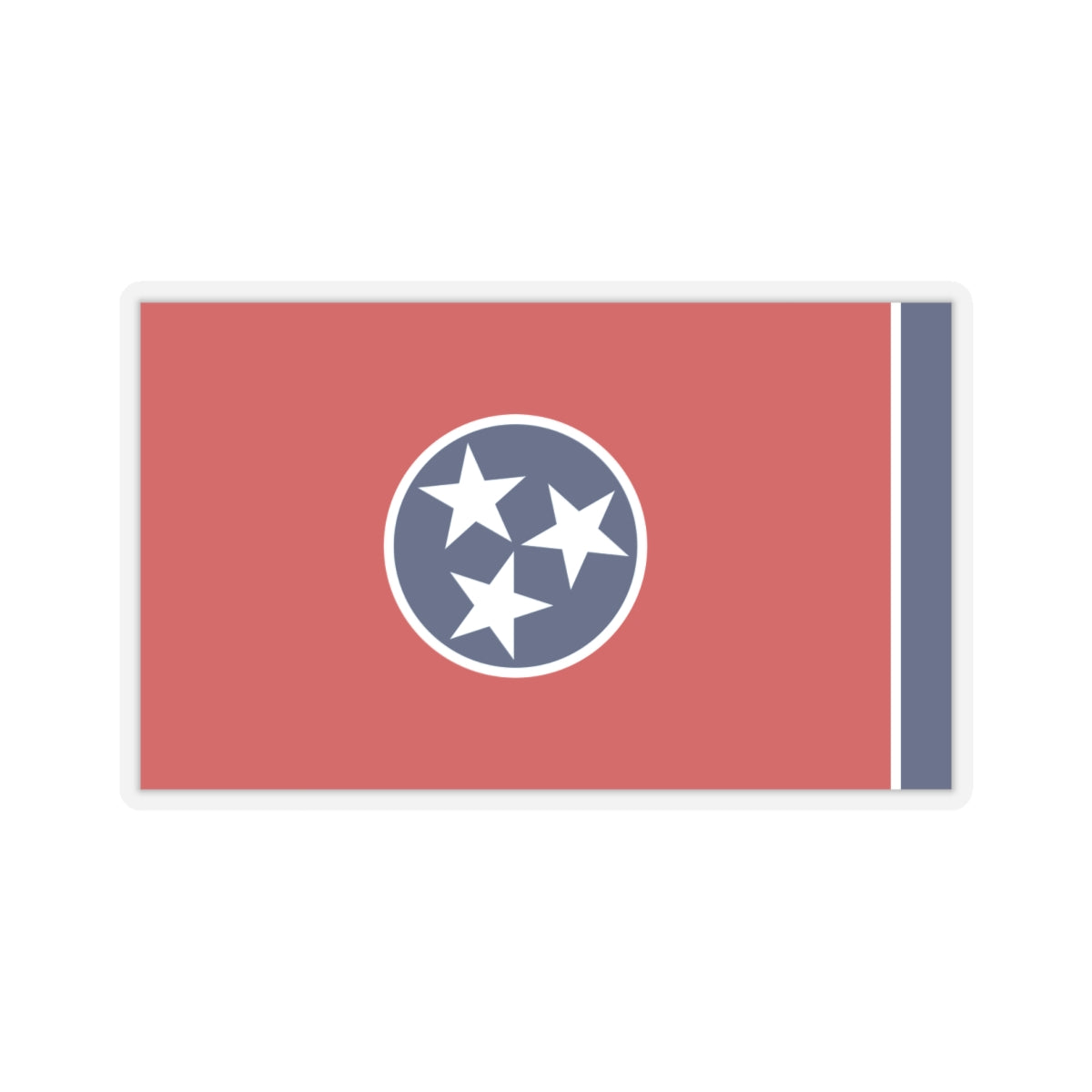 Tennessee Tri Star State Flag Sticker