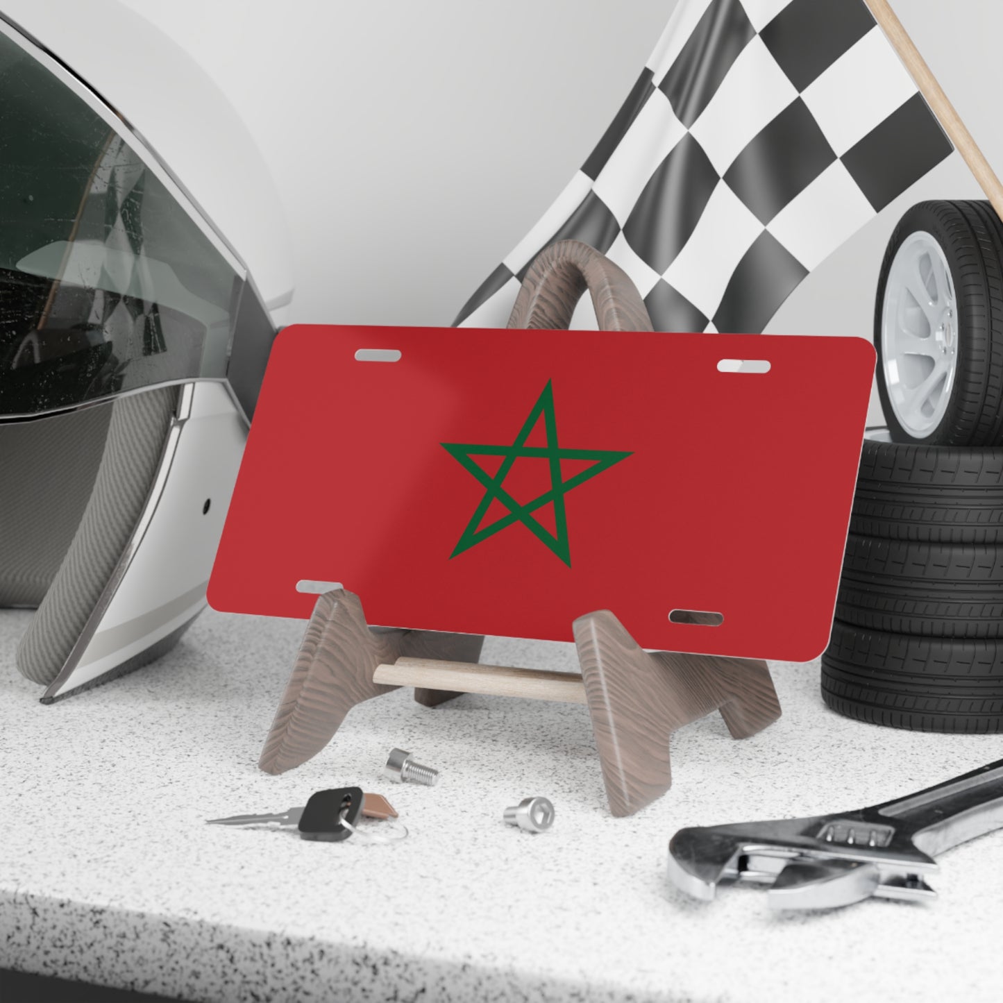 Morocco Flag License Car Plate Tag