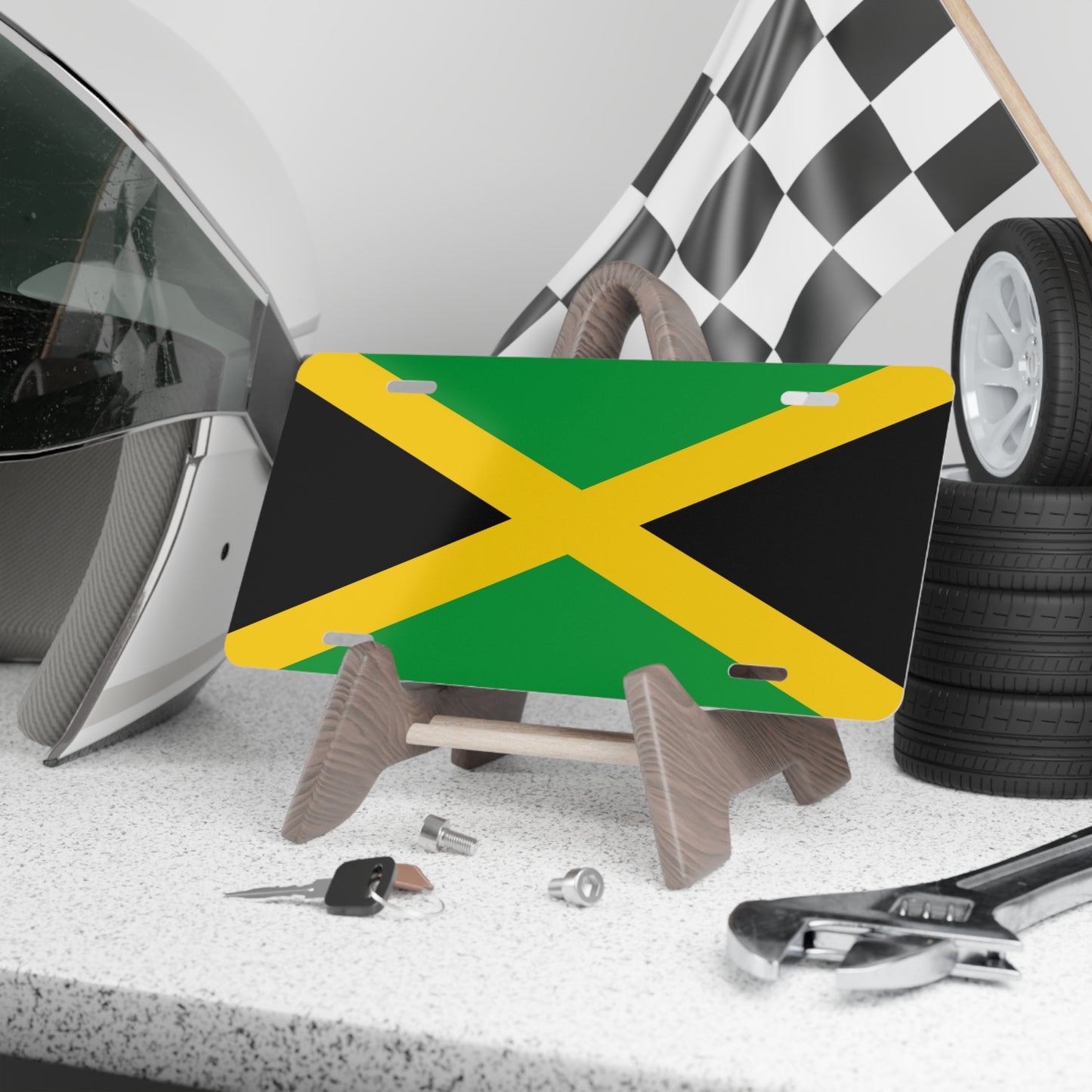 Car Plate Tag - Jamaican Flag