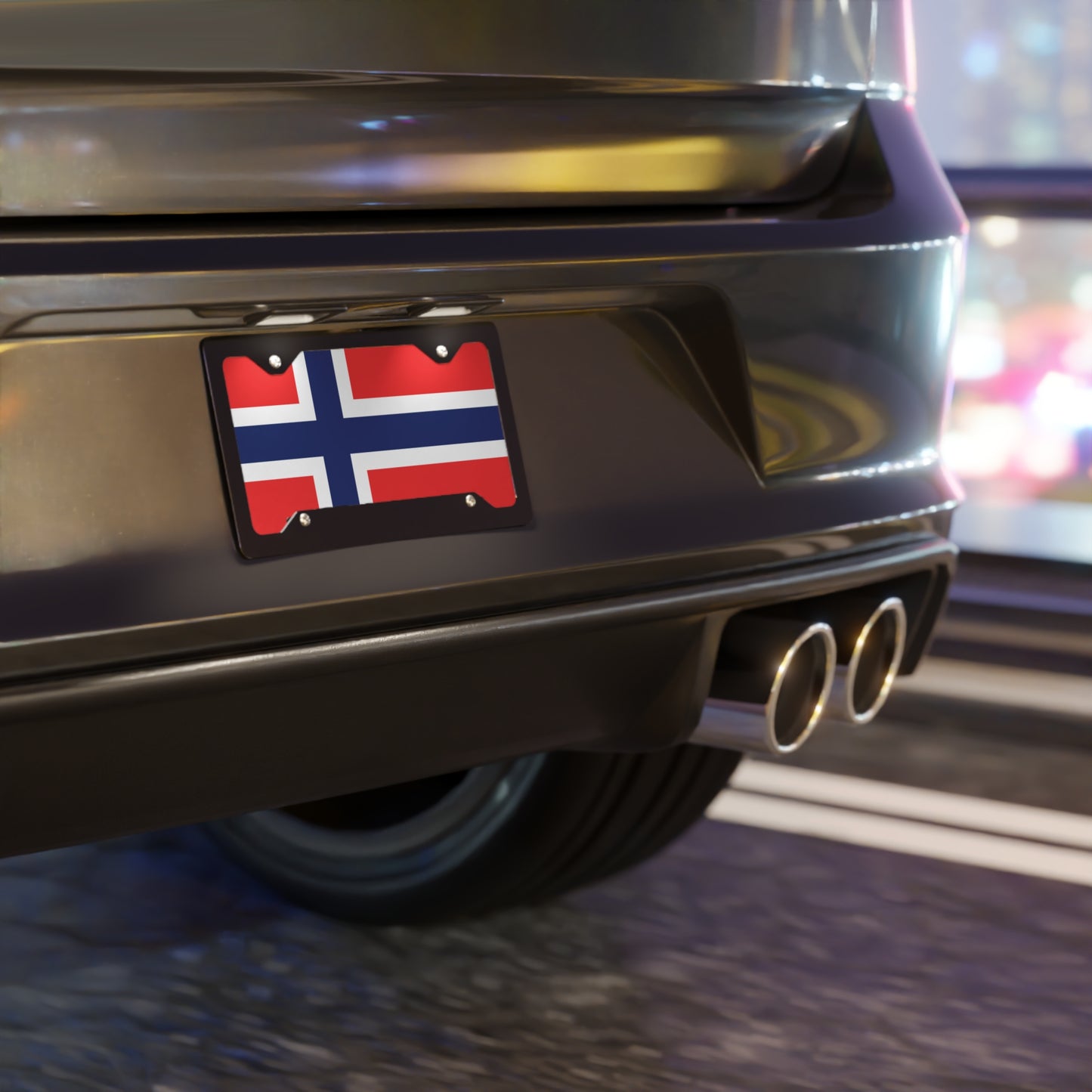 Car License Plate Tag - Norway Flag