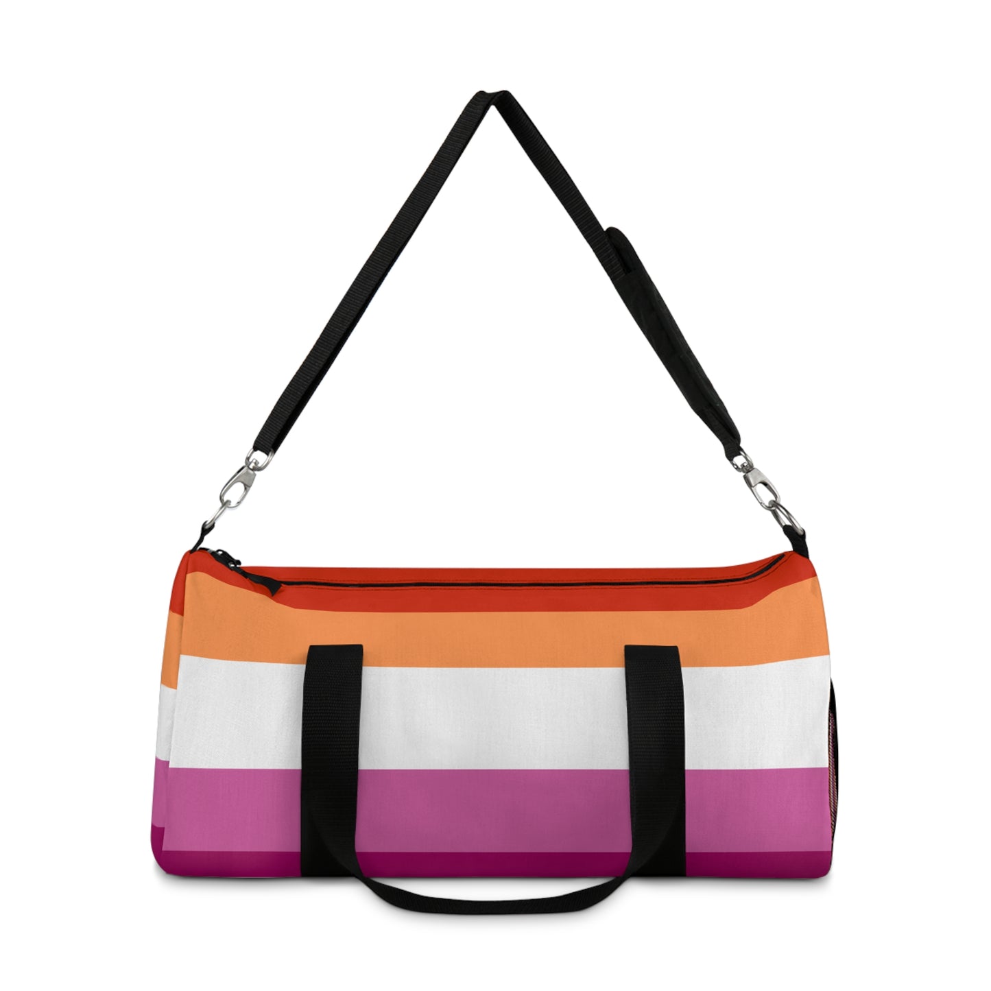 Canvas Duffel Bag with Lesbian Flag Design