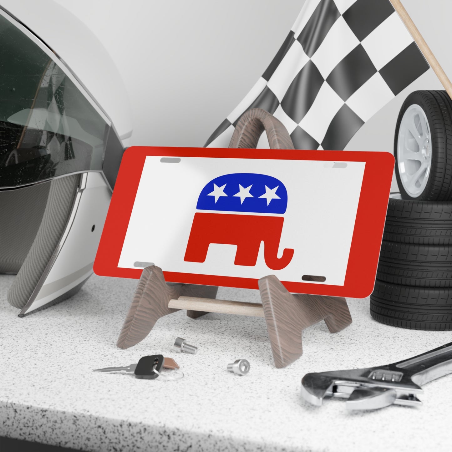 Car Plate Tag - Republican Flag