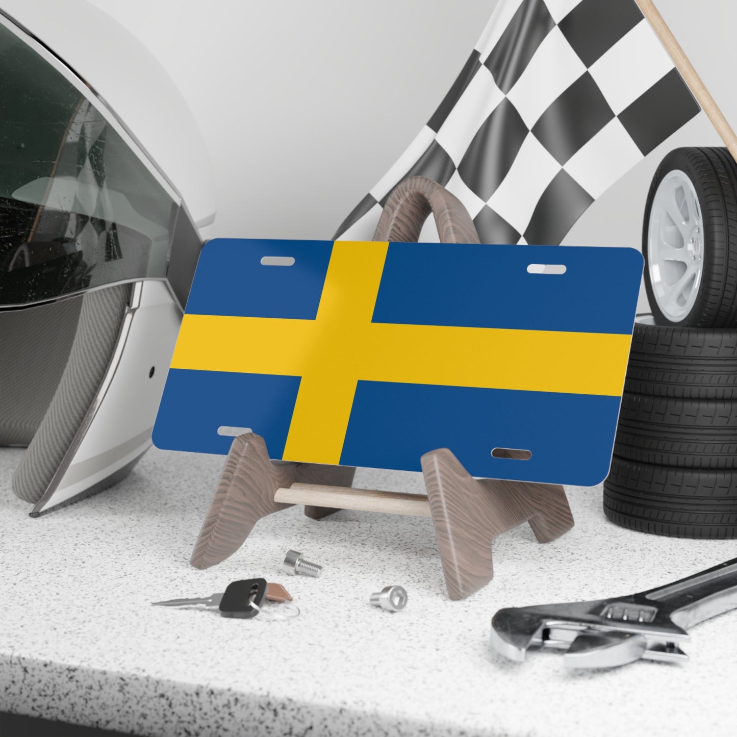 Car Plate license Tag - Sweden Flag