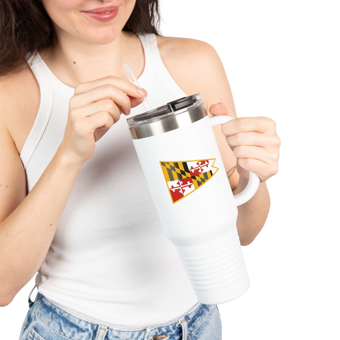 Maryland Flag Insulated Travel Mug - 40oz Coffee Tumbler for Adventurers