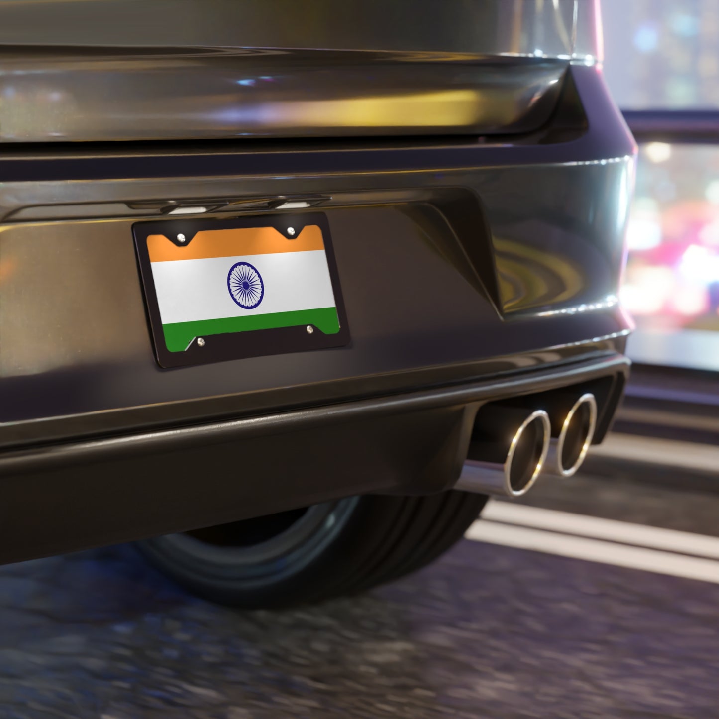 License Plate Car tag India Flag