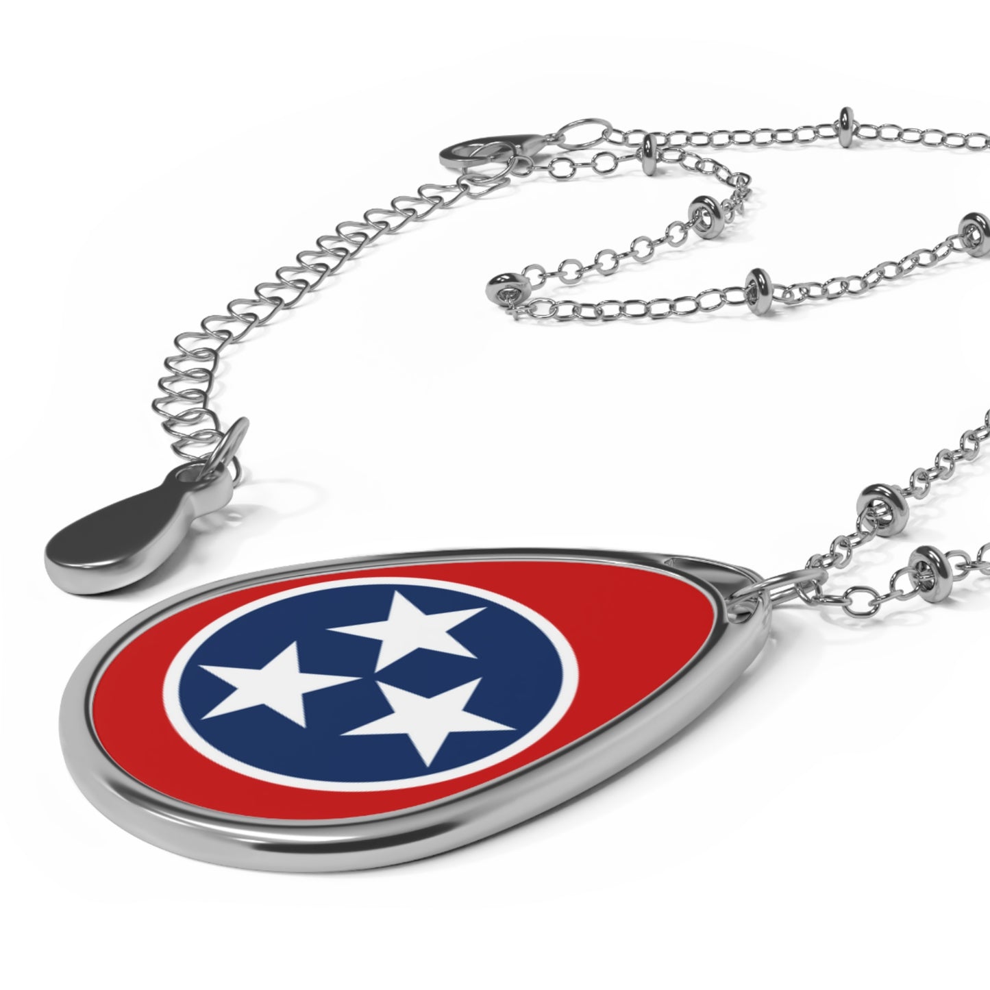 Necklace Tennessee State Flag Tri Star Oval