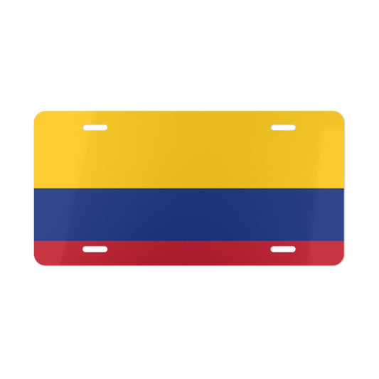 License Plate Tag Columbia South America Flag