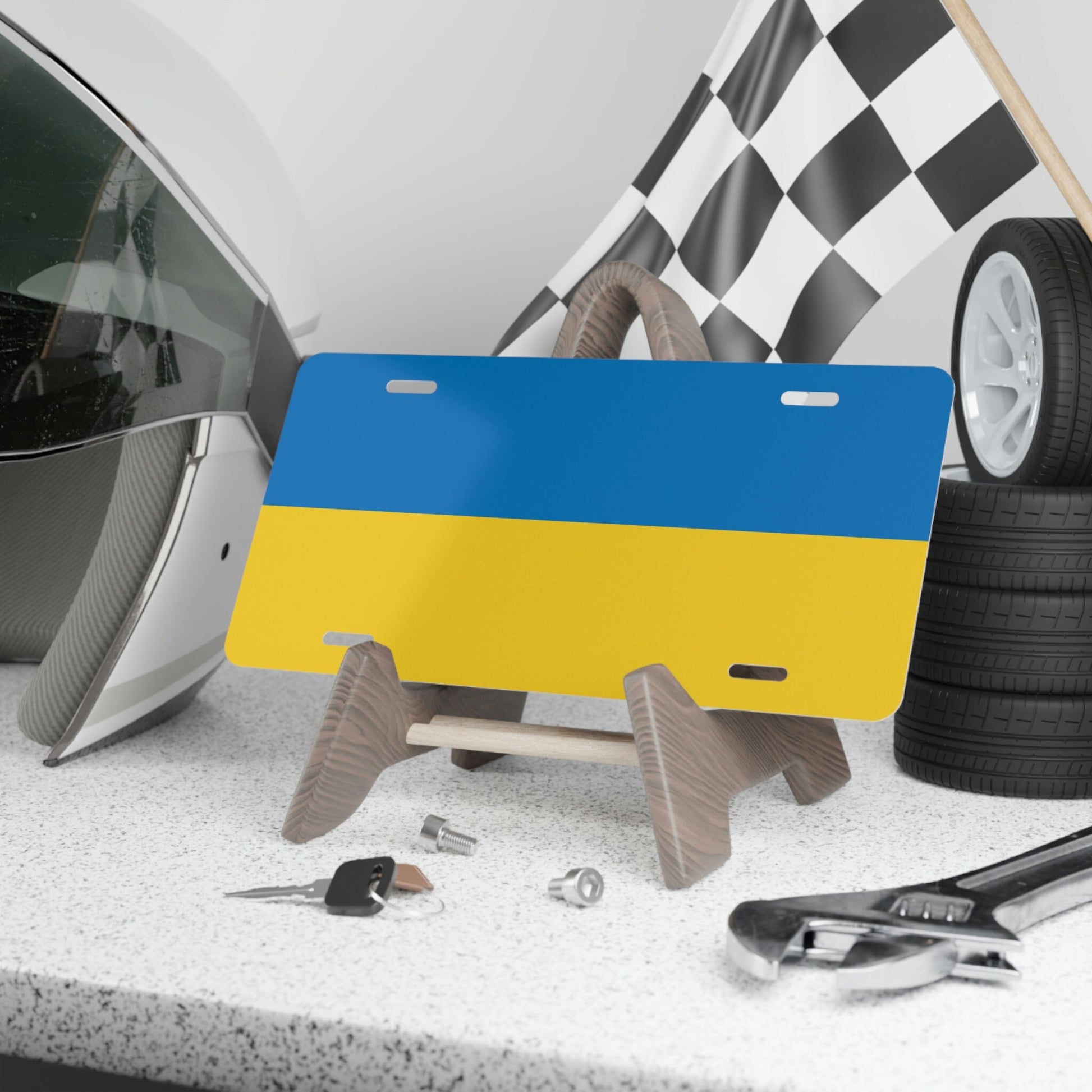 Ukraine Flag Car Plate tag