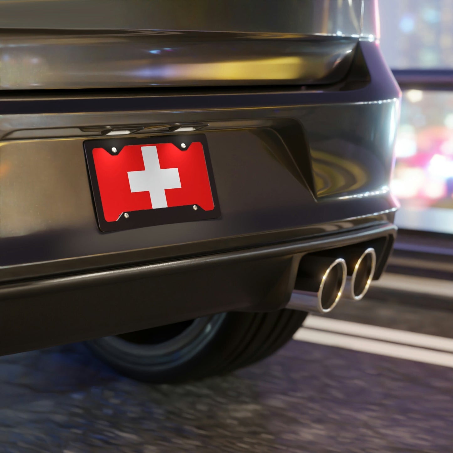 Switzerland Flag Car Plate tag