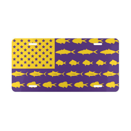 North Carolina Purple and Yellow Flag Car Plate tag