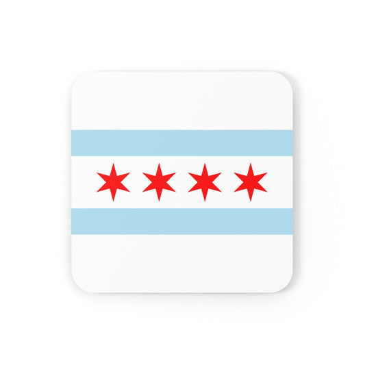 Chicago Flag Cork Back Coaster