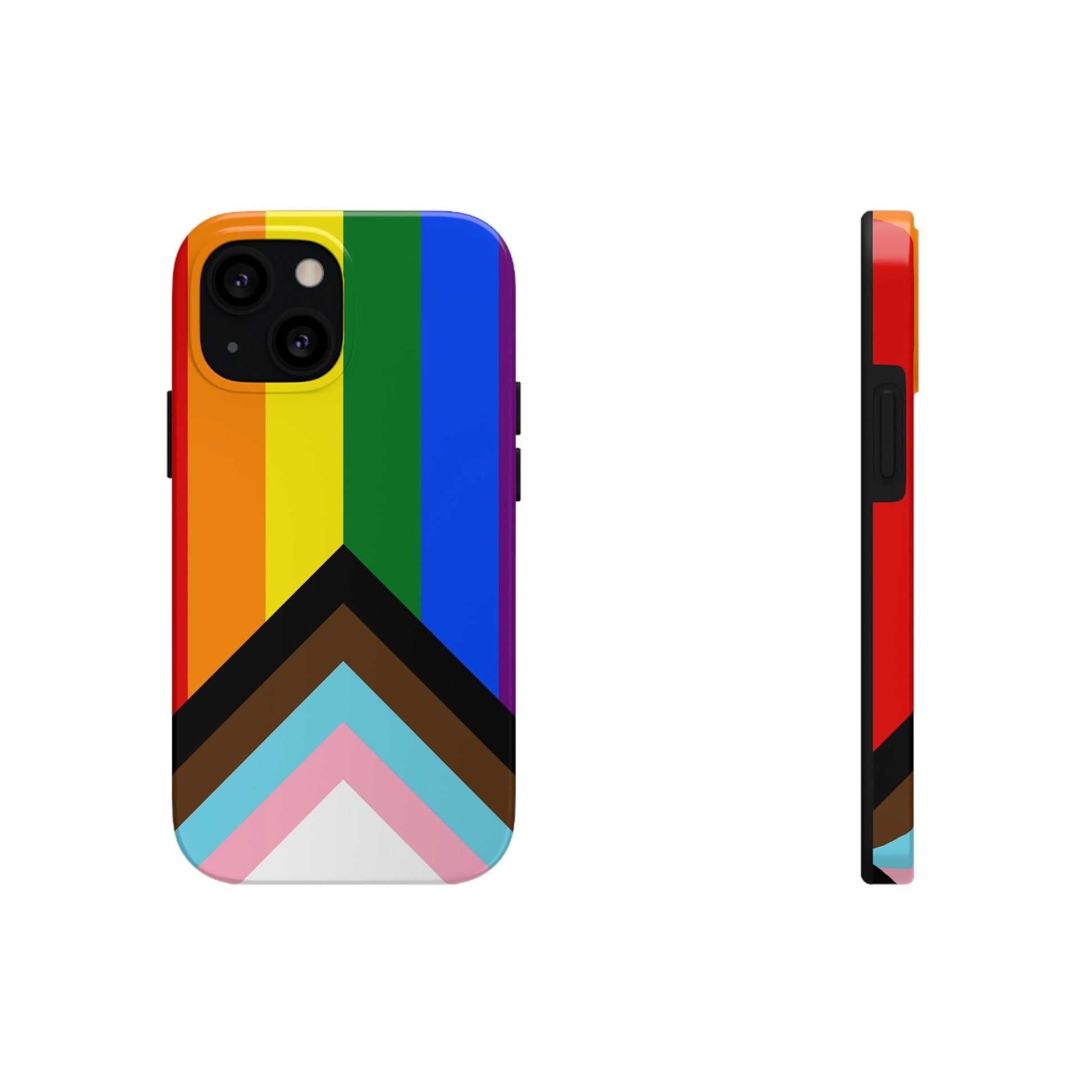 Progress Pride Rainbow Flag LGBTQ+ Gay Pride Flag Tough Phone Cases