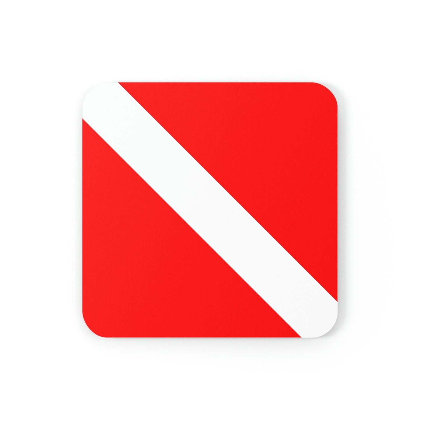 Diver Down Flag Cork Back Coaster