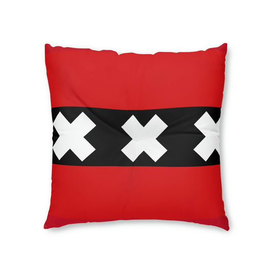 Amsterdam Flag Tufted Floor Pillow, Square