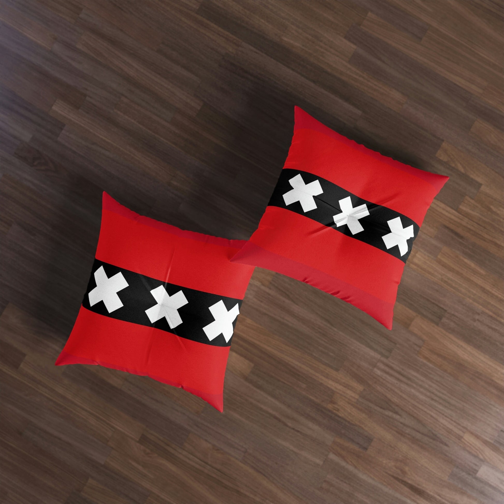 Amsterdam Flag Tufted Floor Pillow, Square