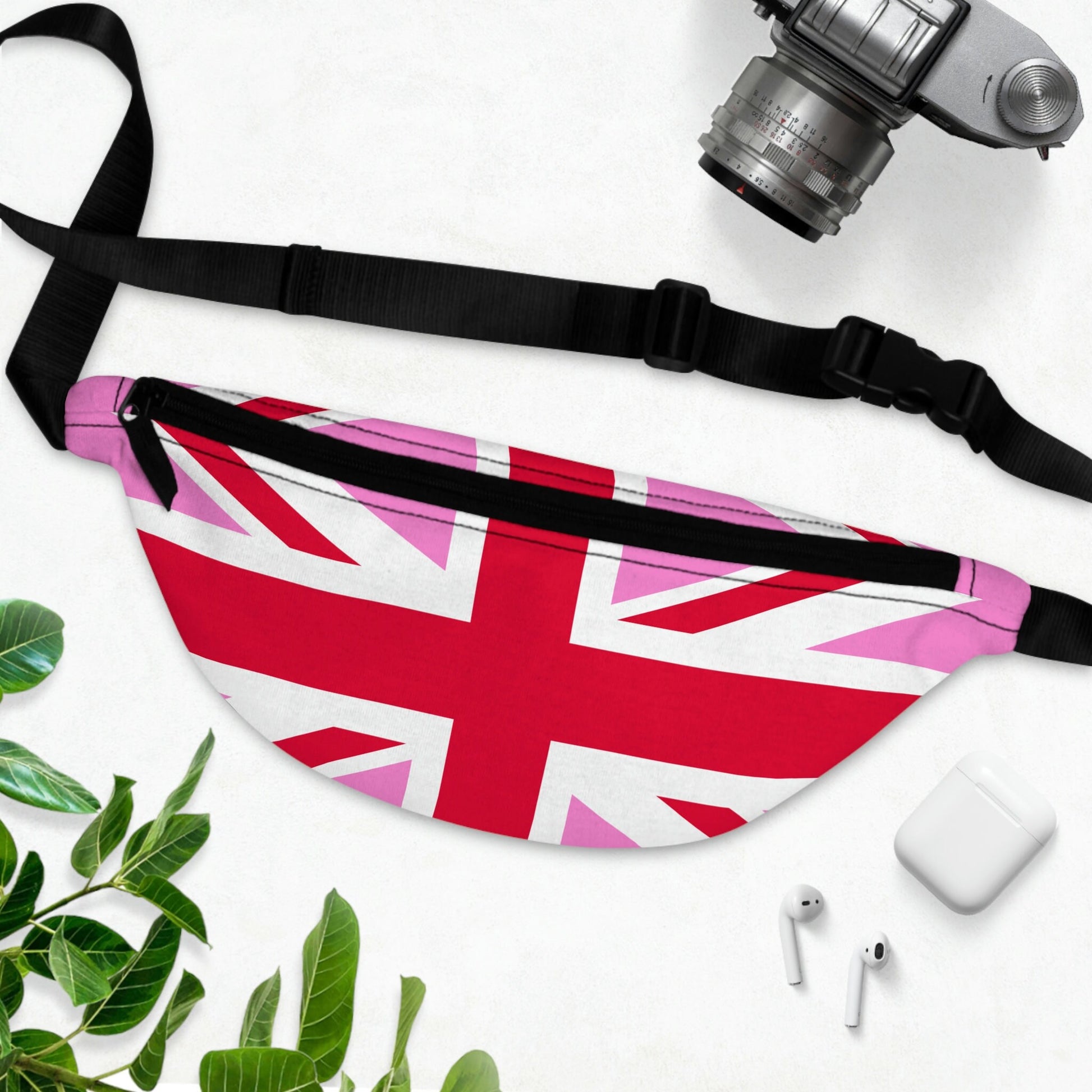 Pink Union Jack Flag Fanny Pack