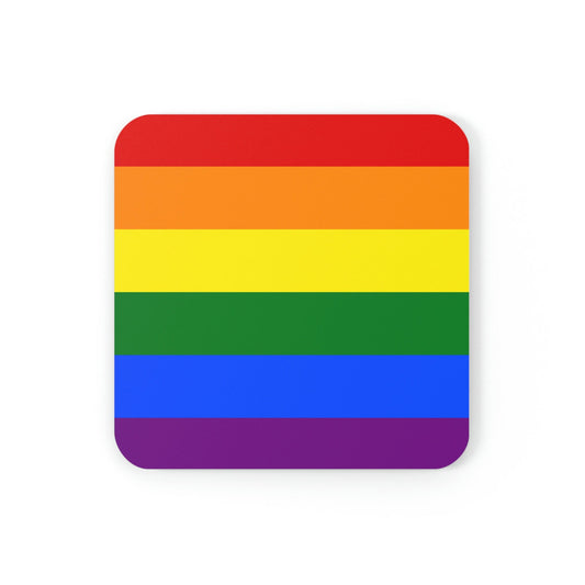 LGBT Pride Rainbow Flag Cork Back Coaster