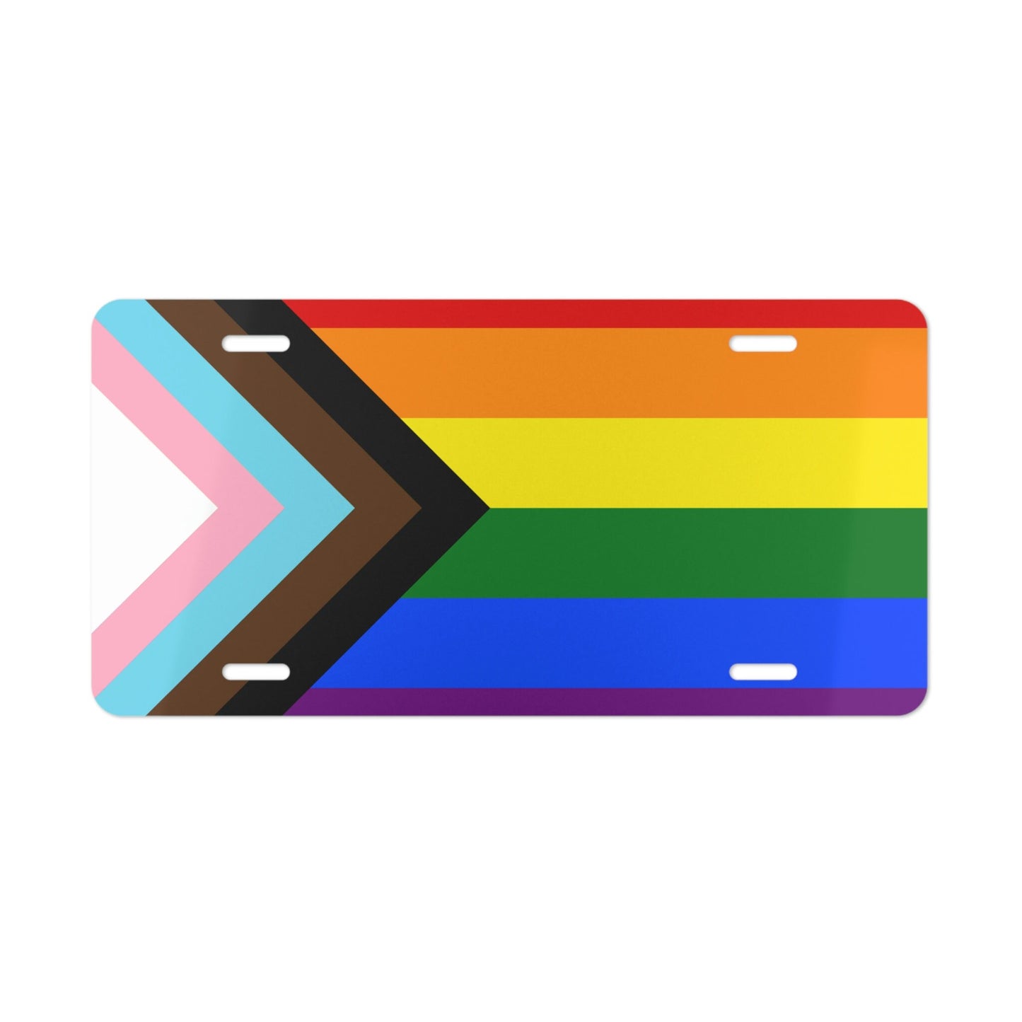 Progress Pride Rainbow Flag LGBTQ+ pride Car Plate tag