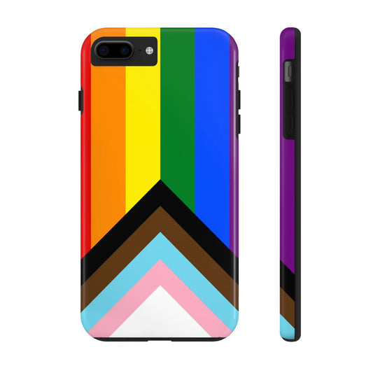 Progress Pride Rainbow Flag LGBTQ+ Gay Pride Flag Tough Phone Cases