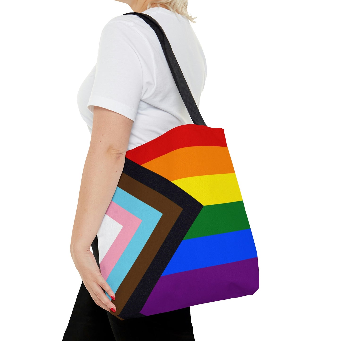 Progress Pride Rainbow Flag LGBTQ+ Pride Tote Bag