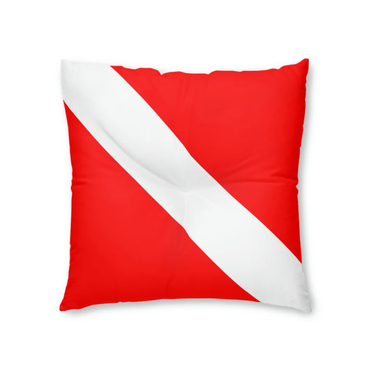 Diver Down Flag Tufted Floor Pillow, Square