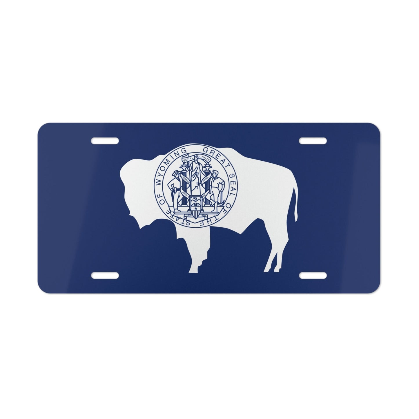 Wyoming State Flag Car Plate tag