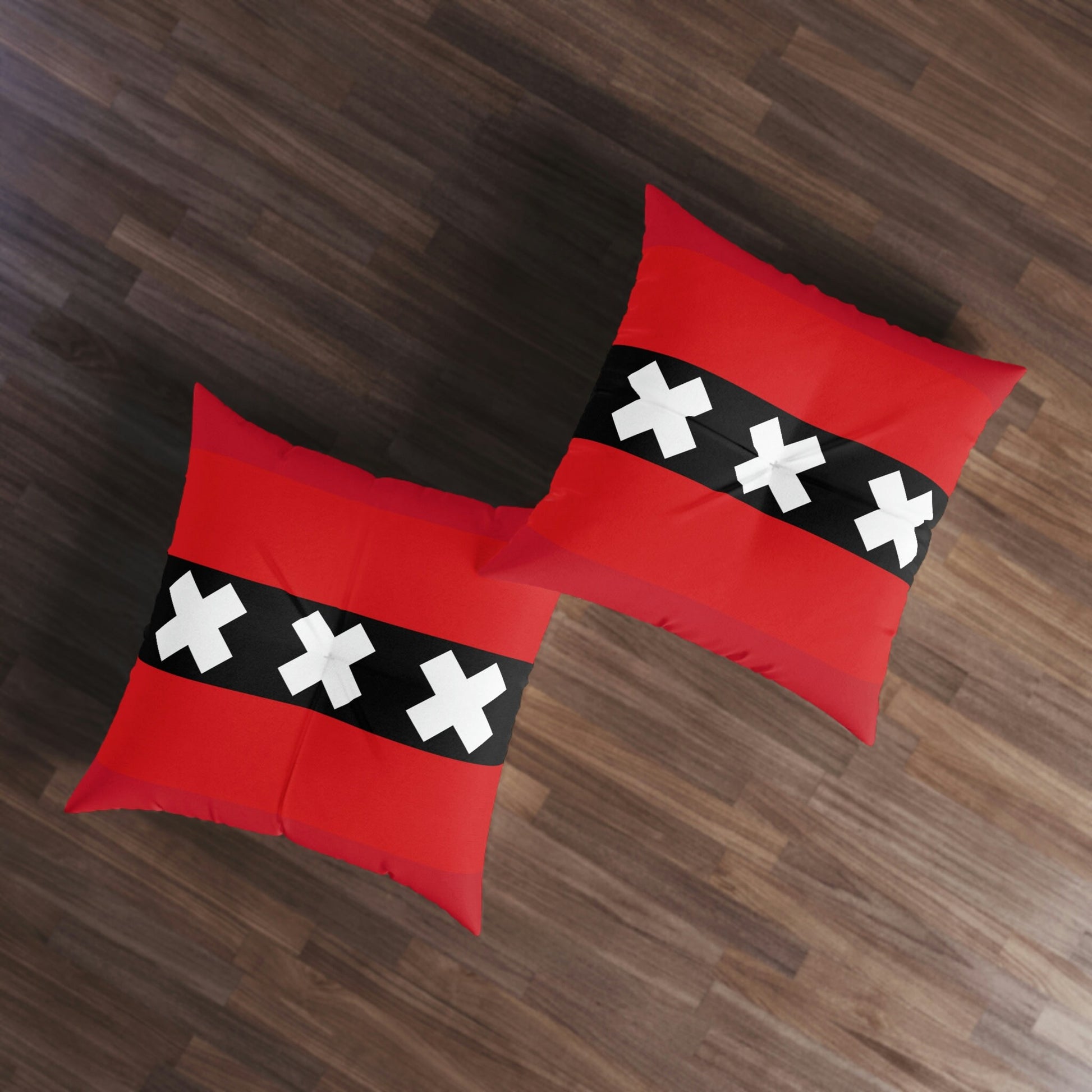 Amsterdam Flag Tufted Floor Pillow, Square