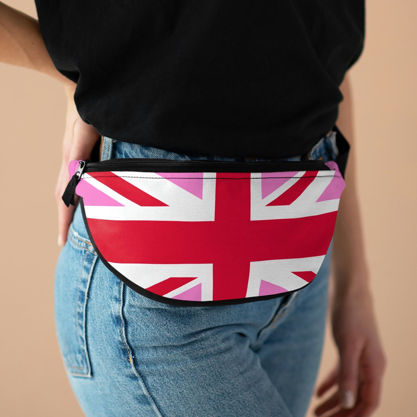 Pink Union Jack Flag Fanny Pack