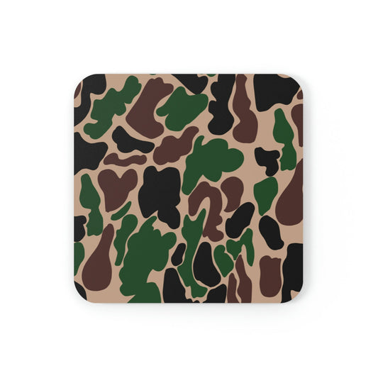 Old School Camo Flag Cork Back Coaster