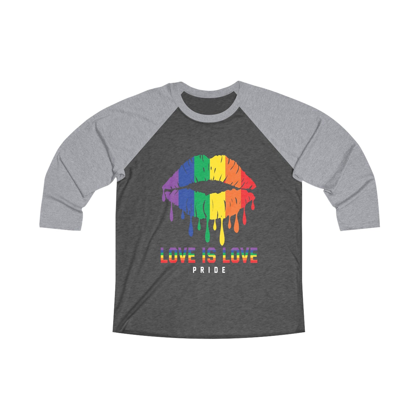 Love is Love Pride Unisex Tri-Blend 34 Raglan Tee