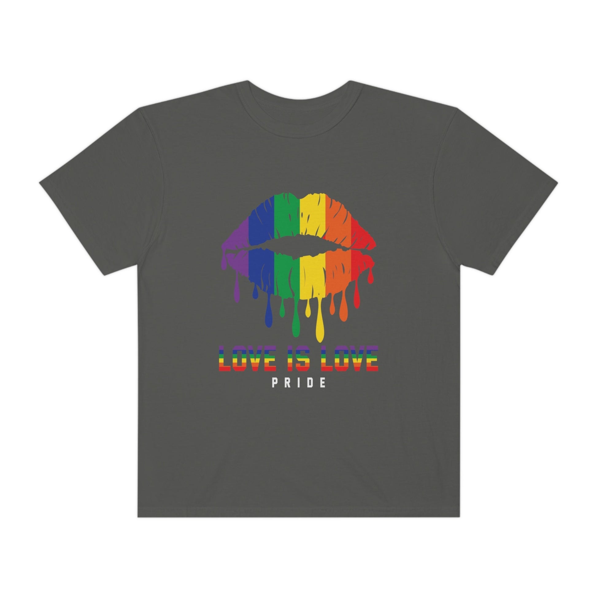 Lips Love is Love Pride Unisex Garment-Dyed T-shirt