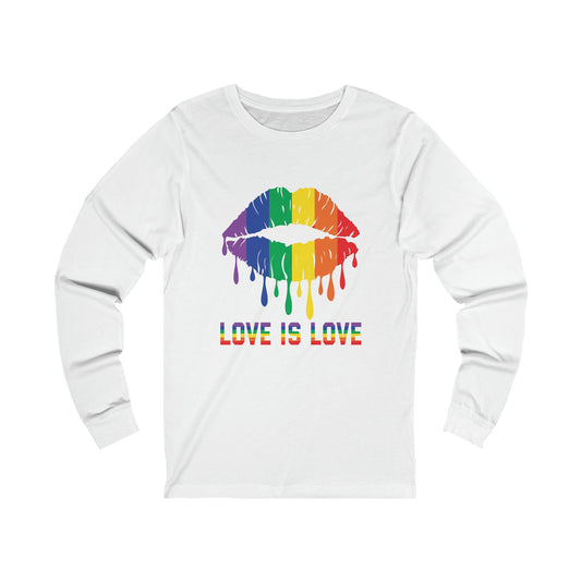 Lips Love is Love Pride Unisex Jersey Long Sleeve Tee