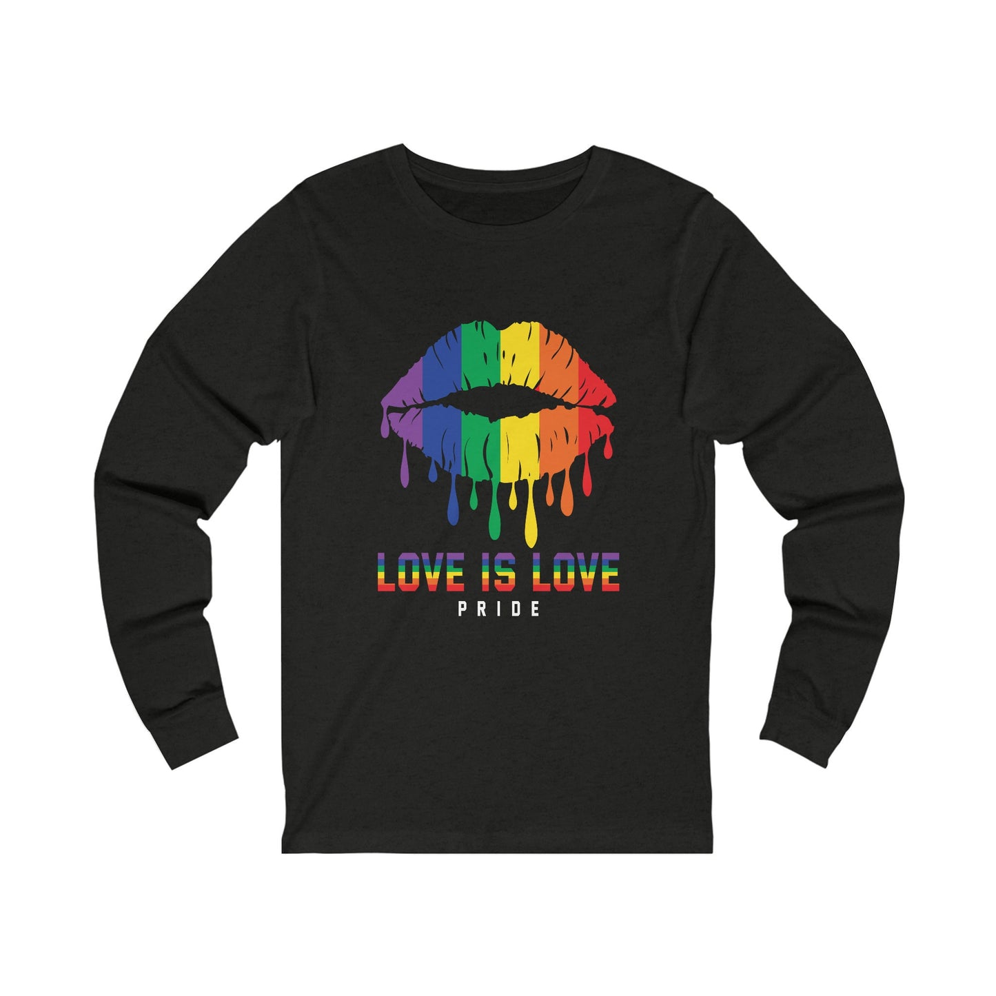 Lips Love is Love Pride Unisex Jersey Long Sleeve Tee