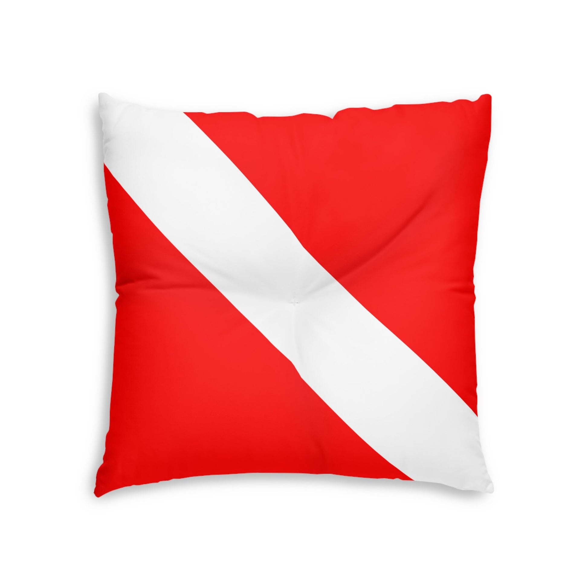 Diver Down Flag Tufted Floor Pillow, Square