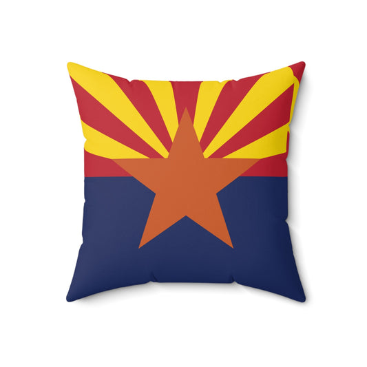 Arizona Flag Spun Polyester Square Pillow