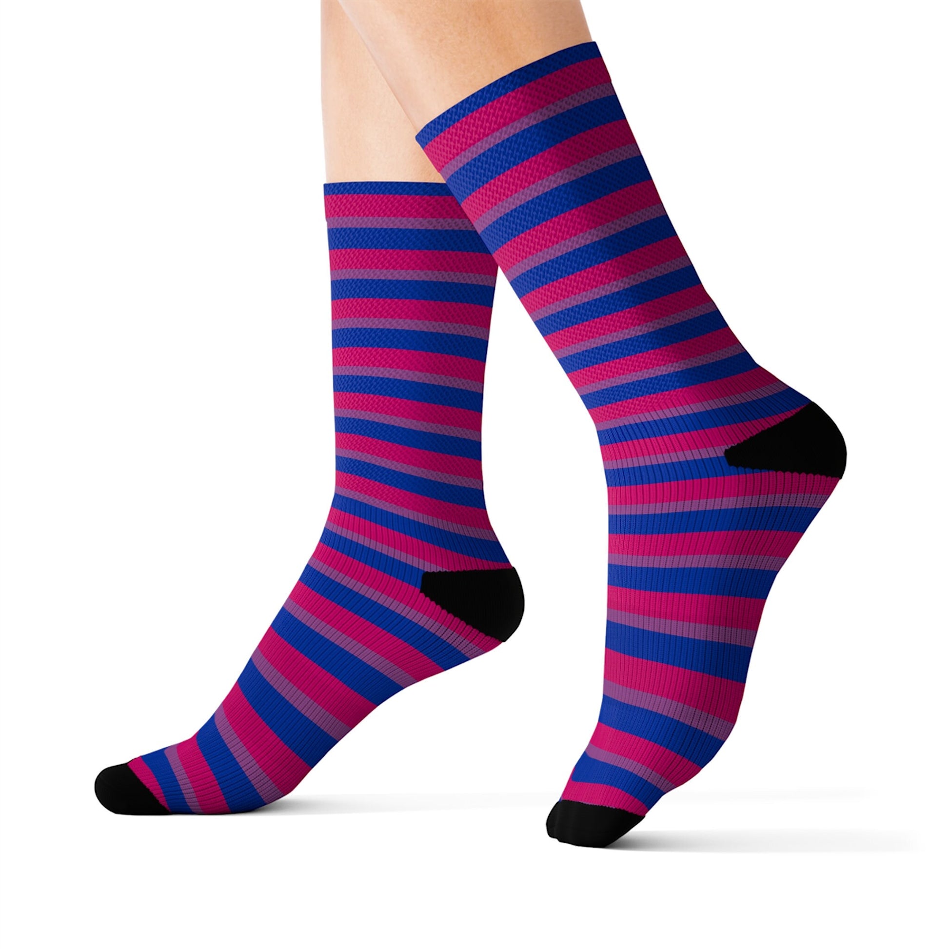 Bisexual Pride Flag Stripes Sublimation Socks