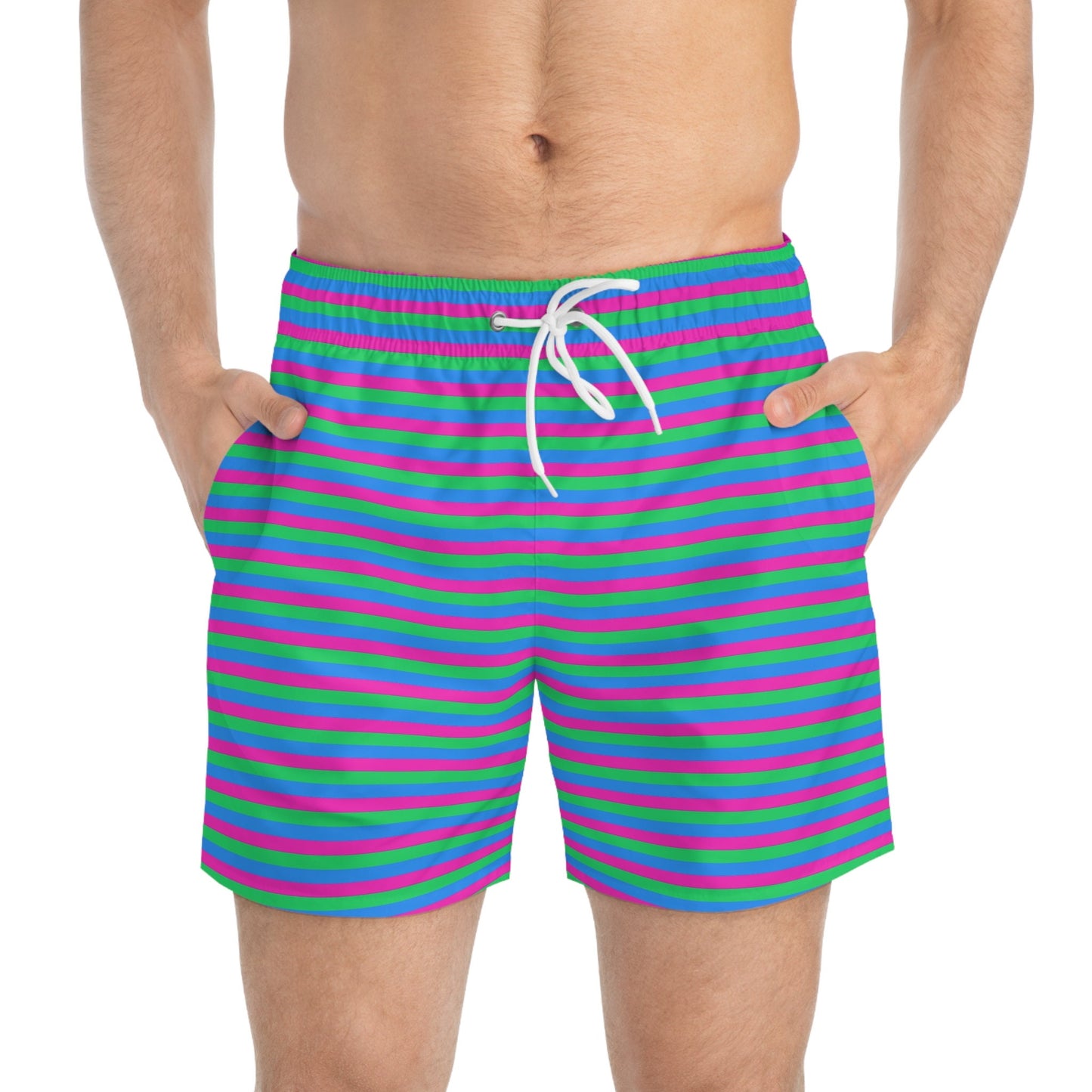 Polysexual Pride Flag Swim Trunks