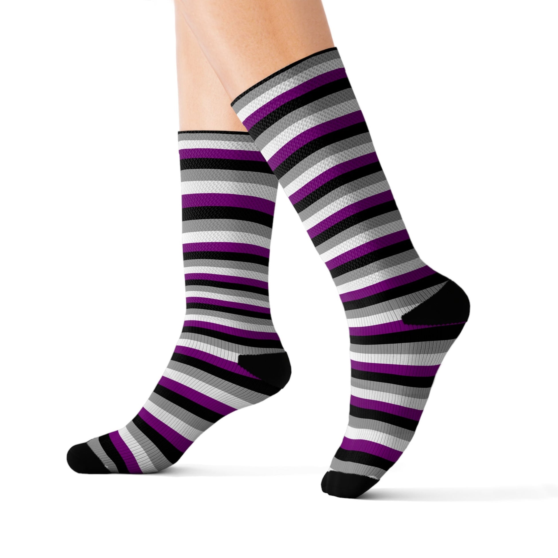 Asexual Pride Flag Stripes Sublimation Socks