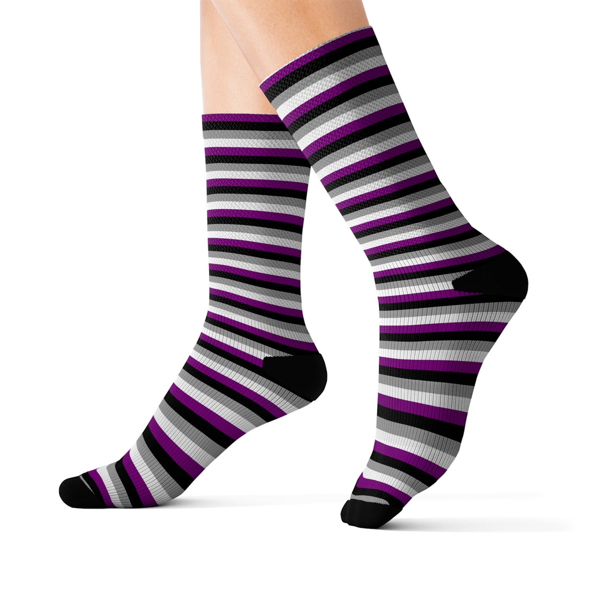 Asexual Pride Flag Stripes Sublimation Socks