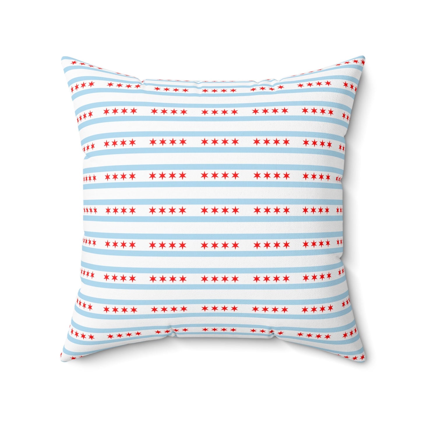 Chicago Illinois Flag Spun Polyester Square Pillow