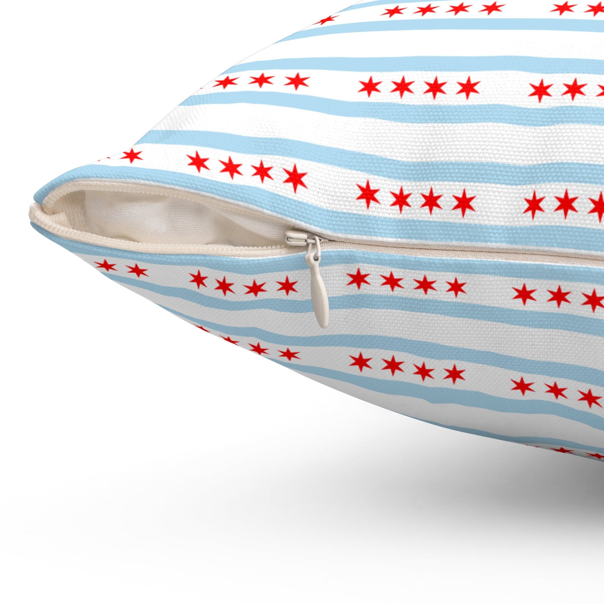 Chicago Illinois Flag Spun Polyester Square Pillow